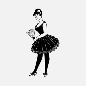 Burlesque Dancer Holding Fan Vector