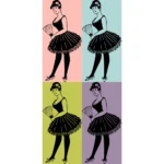 Burlesque Dancer Holding Fan Vector