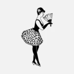 Burlesque Woman Holding a Fan Vector