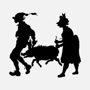 Carrying Pig Silhouette Vector