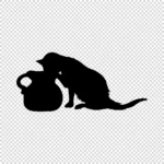 Cat Drinking Silhouette Vector