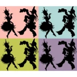 Clowns Silhouette Vector