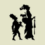 Fancy Lady and Companion Silhouette Vector