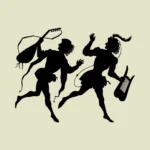 Fleeing Musicians Silhouette Vector