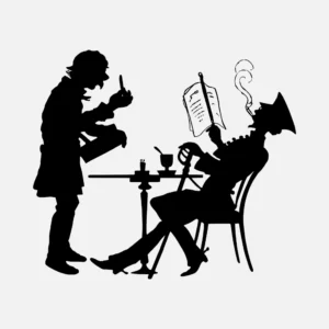 Hawker Selling Cigars Silhouette Vector