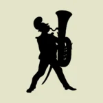 Musician Playing Horn Silhouette Vector