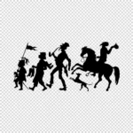 Parade of Characters Silhouette Vector