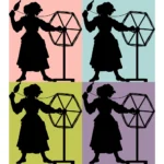 Wheel and Spindle Silhouette Vector