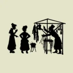 Women Shopping at the Market Silhouette Vector