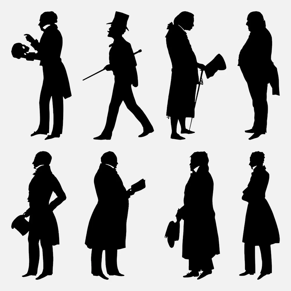 Vintage Silhouettes from the Public Domain