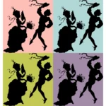 Dancers Silhouette Vector