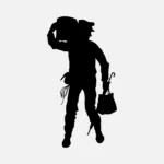 Man Carrying Silhouette Vector