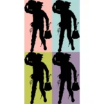 Man Carrying Silhouette Vector