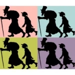 People Walking Silhouette Vector