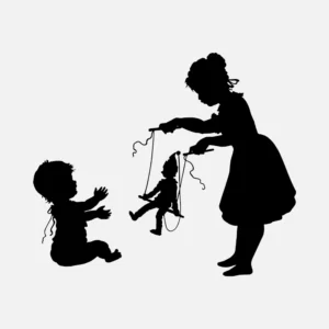 Puppet Show Silhouette Vector