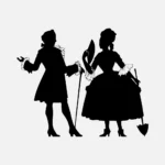 Rococo Couple Silhouette Vector