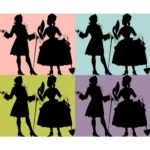 Rococo Couple Silhouette Vector