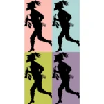 Soldier Running Silhouette Vector