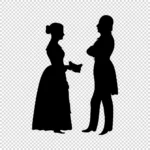 Woman and Man Silhouette Vector