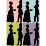 Woman and Man Silhouette Vector