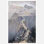 Boy Walks on a Mountain Path Poster