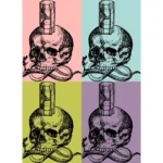 Skull Snake Hourglass Poster