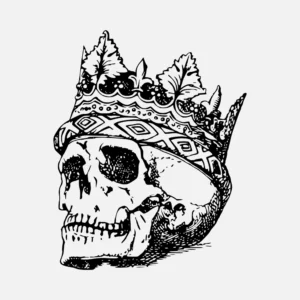 Skull Wearing Crown Vector