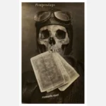 Skull with German Aviator Cap and Banknotes Poster