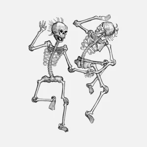 Two Dancing Skeletons Vector