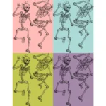 Two Dancing Skeletons Vector