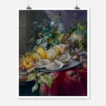 Vanitas Still Life with Oysters and Skull Poster