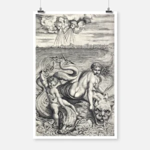 Venus and Amor on Dolphins Poster