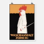 Waschanstalt Zurich Chicken Poster