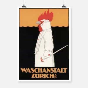 Waschanstalt Zurich Chicken Poster