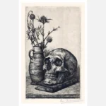 Still Life with Skull and Thistles Poster