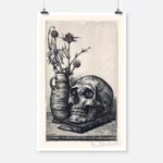 Still Life with Skull and Thistles Poster