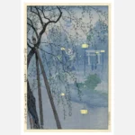 The Edge of the Shinobazu Pond During a Foggy Evening Poster