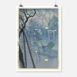 The Edge of the Shinobazu Pond During a Foggy Evening Poster