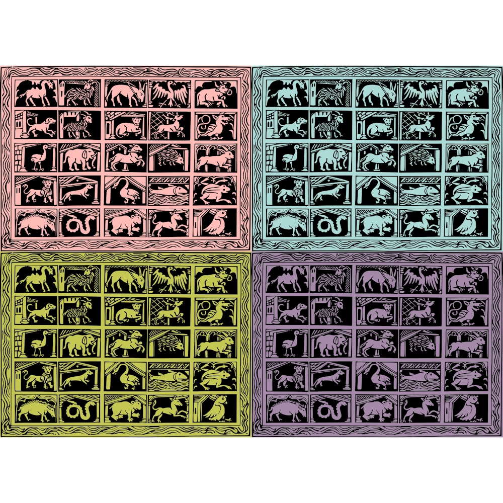Animals Including a Unicorn and Dragon Vector