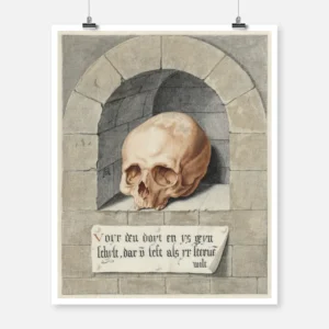 Skull in a Niche Poster