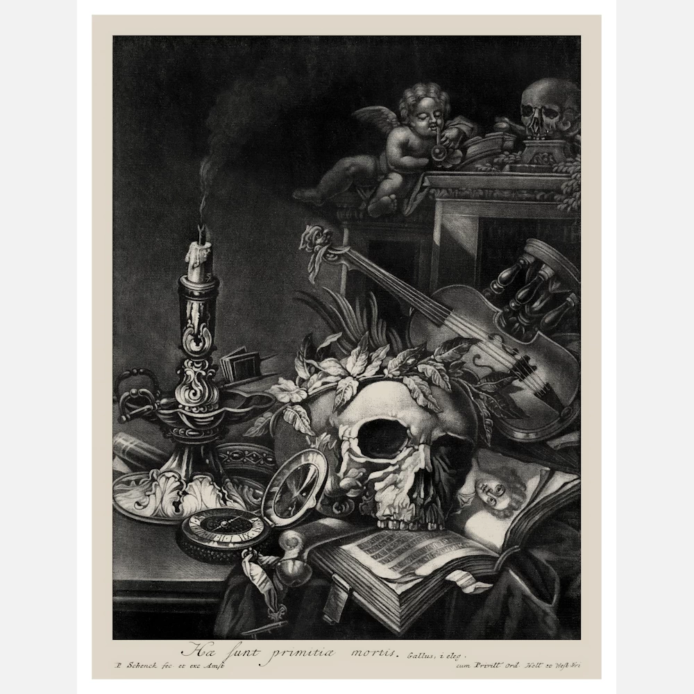 Still Life with a Skull and a Violin Poster