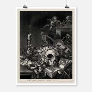 Still Life with a Skull and a Violin Poster