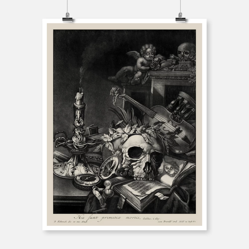 Still Life with a Skull and a Violin Poster
