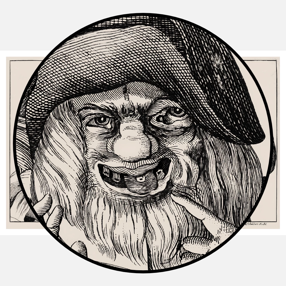 Three Grotesque Old Men with Missing Teeth Poster