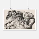 Three Grotesque Old Men with Missing Teeth Poster