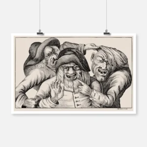 Three Grotesque Old Men with Missing Teeth Poster