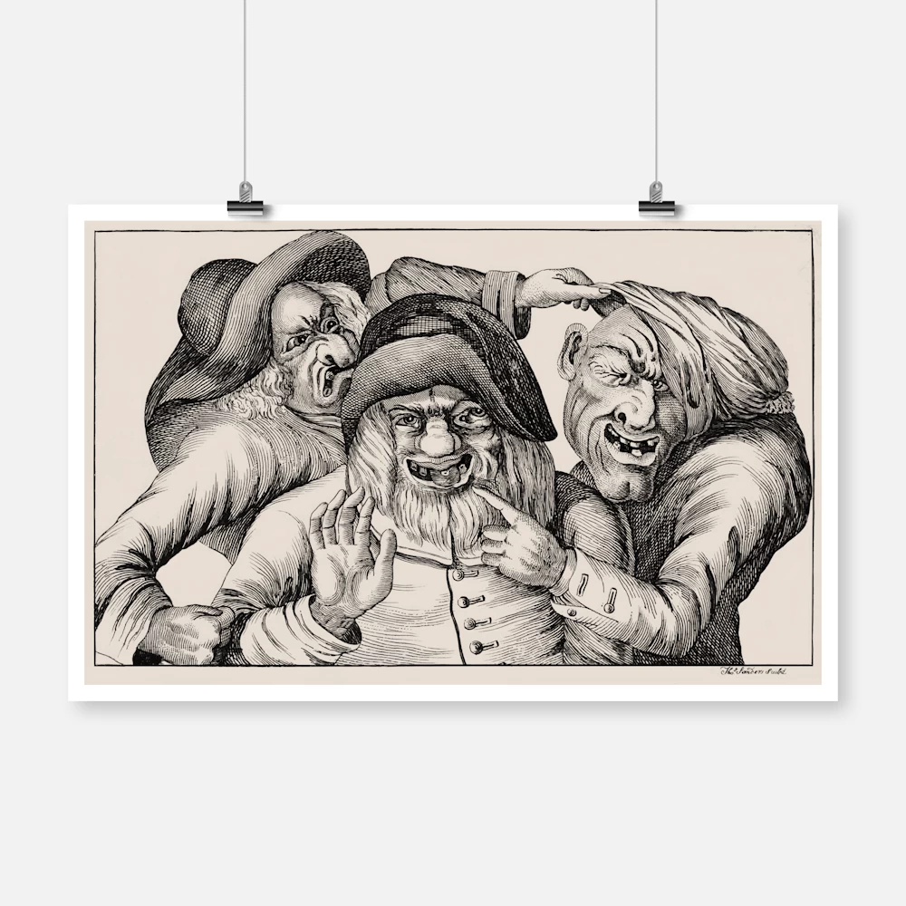 Three Grotesque Old Men with Missing Teeth Poster
