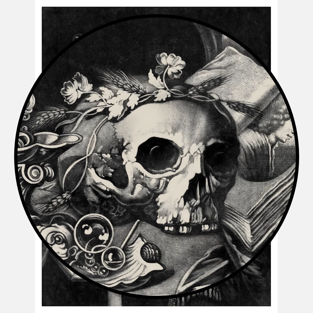 Vanitas Still Life with a Flower-Wreathed Skull Vanitas Poster
