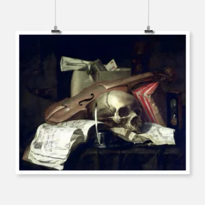 Vanitas Still Life with Instrument Poster