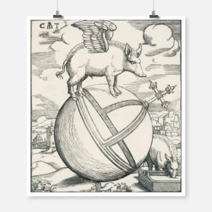 Winged Pig on the World Poster